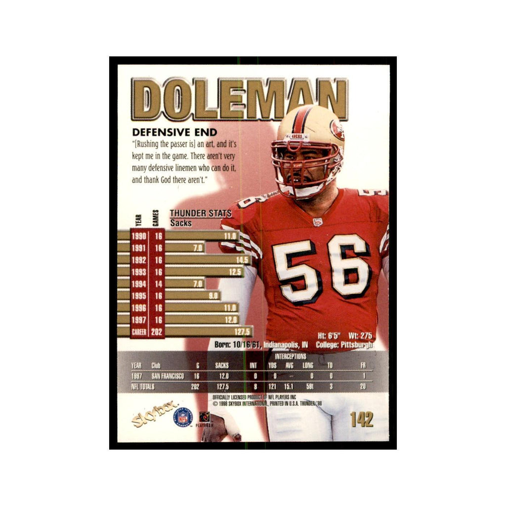 Chris Doleman 1998 SkyBox Thunder #142 Football Cards Football Card NM
