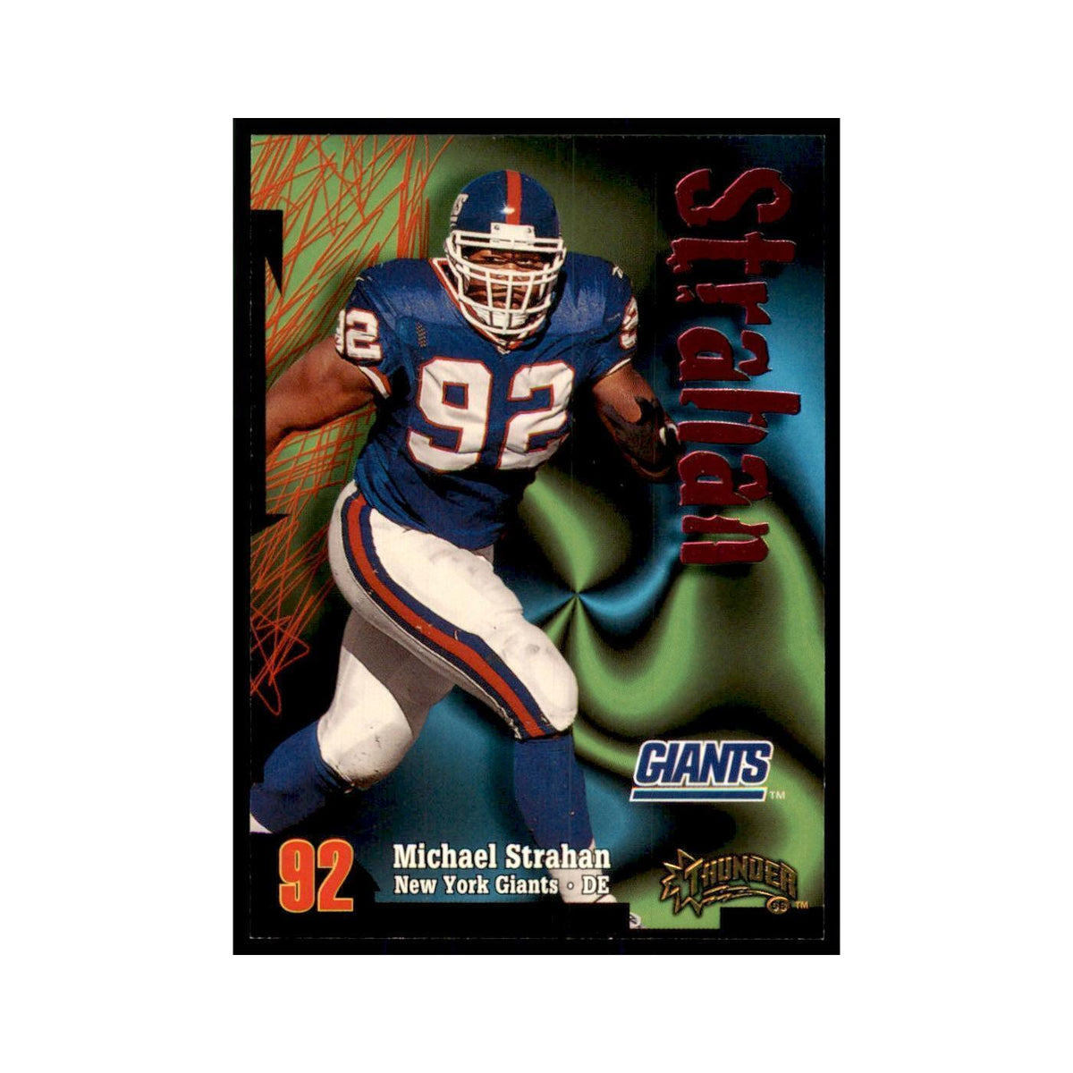 Michael Strahan 1998 SkyBox Thunder #95 Football Cards Football Card NM