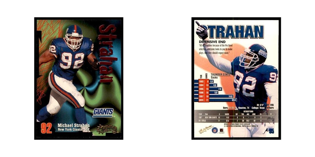 Michael Strahan 1998 SkyBox Thunder #95 Football Cards Football Card NM