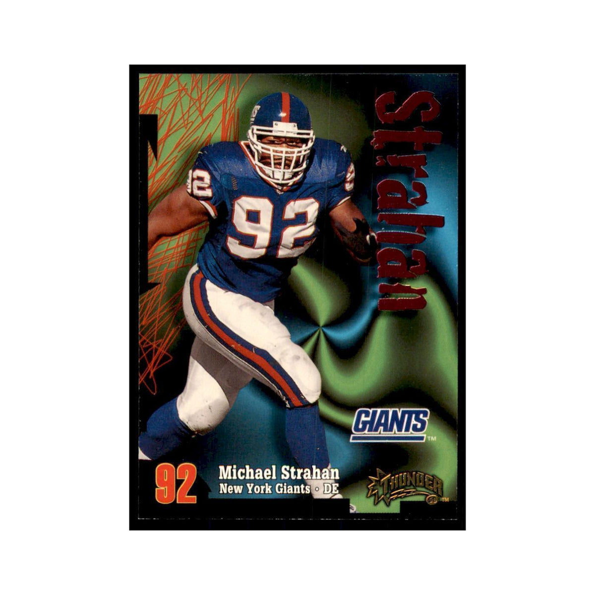 Michael Strahan 1998 SkyBox Thunder #95 Football Cards Football Card NM