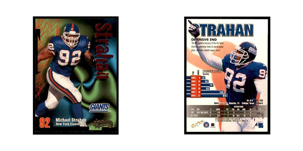 Michael Strahan 1998 SkyBox Thunder #95 Football Cards Football Card NM