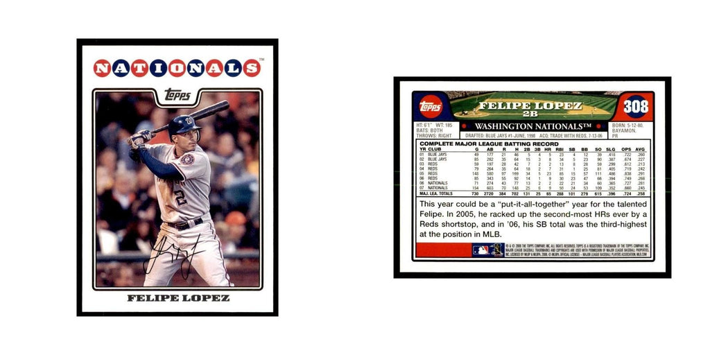 Felipe Lopez 2008 Topps #308 Baseball Cards Baseball Card NM