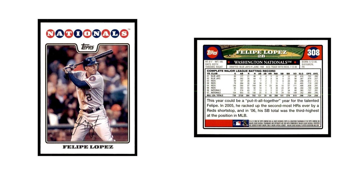 Felipe Lopez 2008 Topps #308 Baseball Cards Baseball Card NM