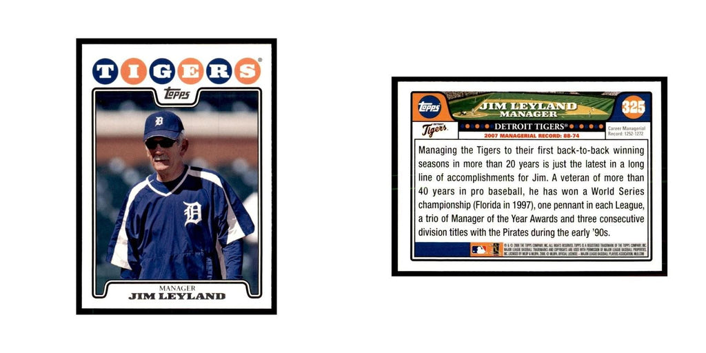 Jim Leyland 2008 Topps #325 Baseball Cards Baseball Card NM