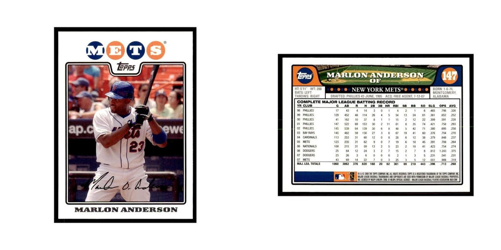 Marlon Anderson 2008 Topps #147 Baseball Cards Baseball Card NM