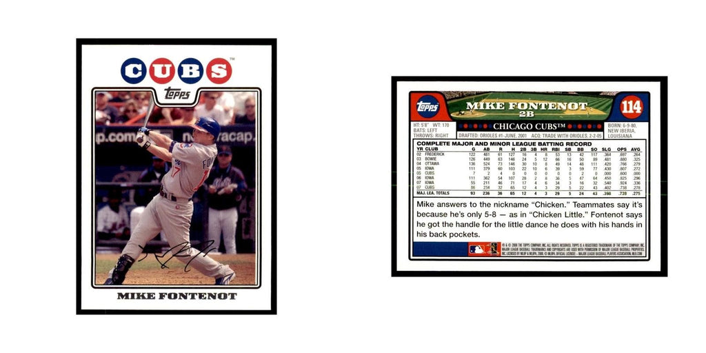 Mike Fontenot 2008 Topps #114 Baseball Cards Baseball Card NM