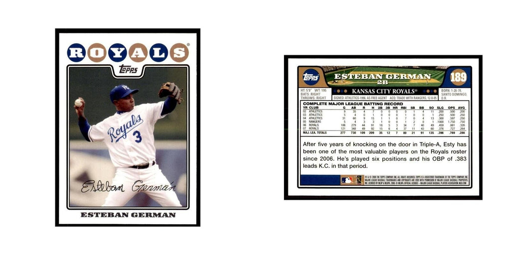 Esteban German 2008 Topps #189 Baseball Cards Baseball Card NM