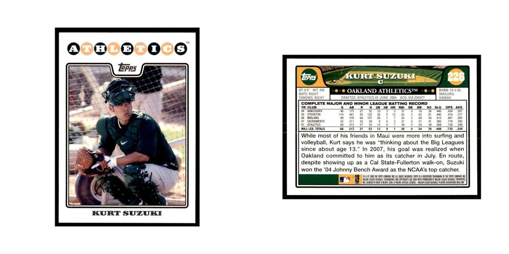 Kurt Suzuki 2008 Topps #226 Baseball Cards Baseball Card NM