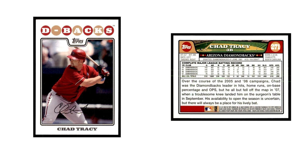Chad Tracy 2008 Topps #271 Baseball Cards Baseball Card NM