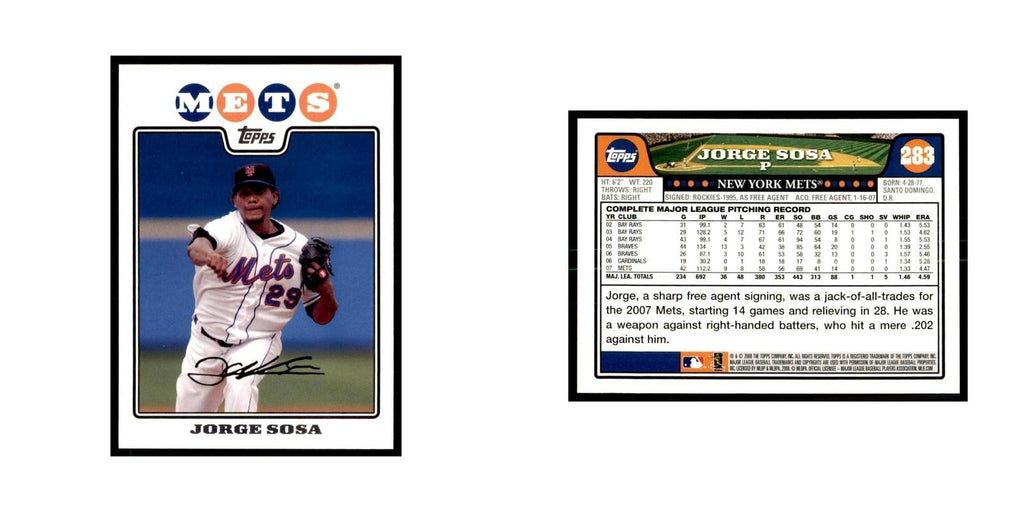 Jorge Sosa 2008 Topps #283 Baseball Cards Baseball Card NM