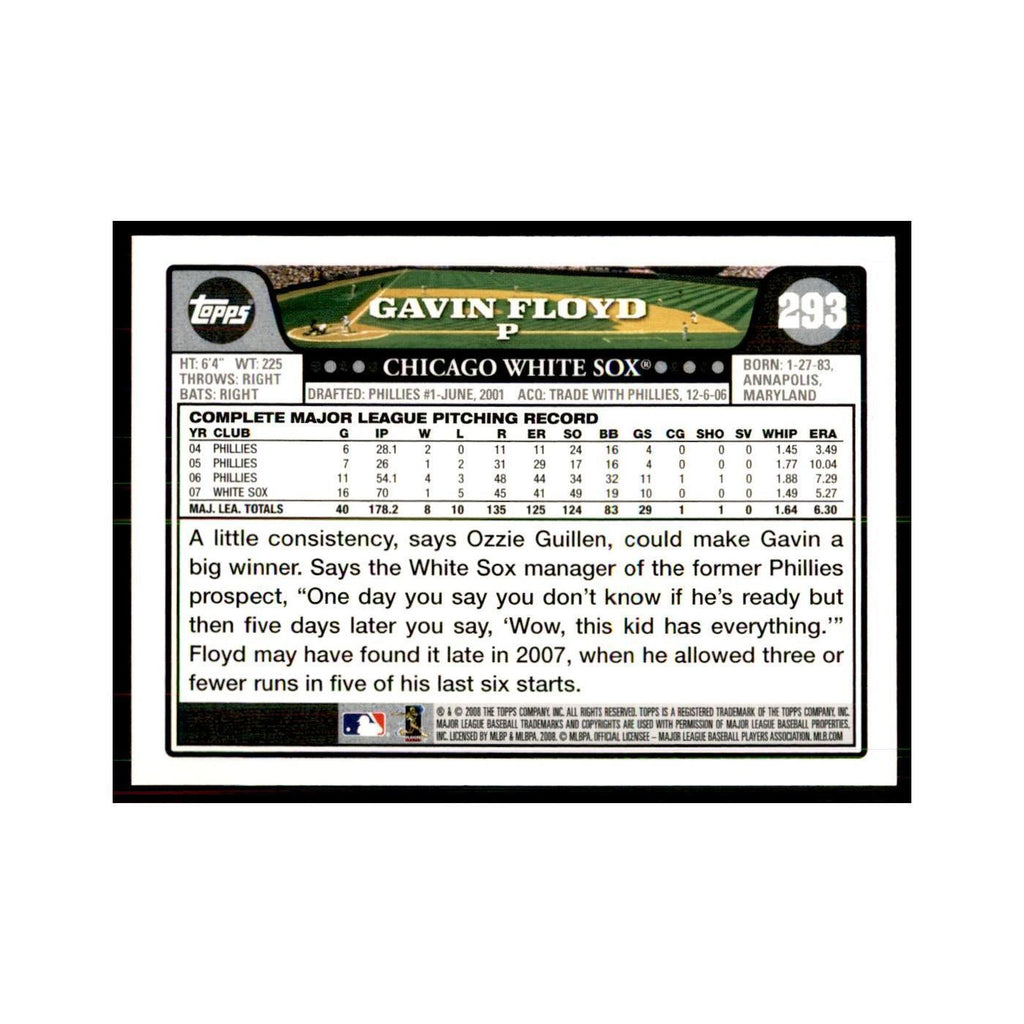 Gavin Floyd 2008 Topps #293 Baseball Cards Baseball Card NM