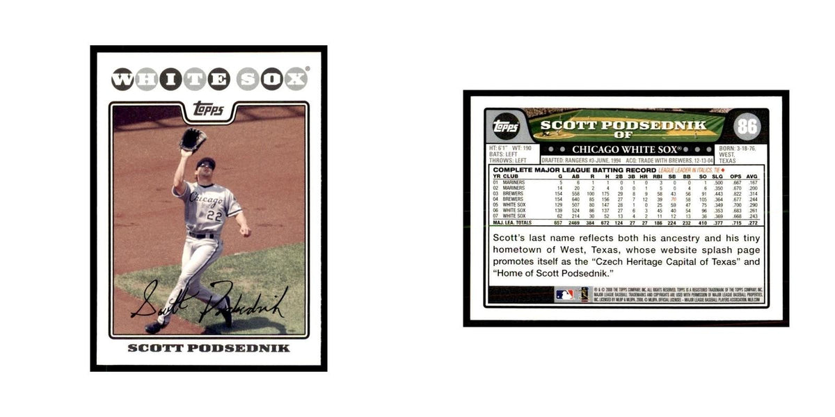 Scott Podsednik 2008 Topps #86 Baseball Cards Baseball Card NM