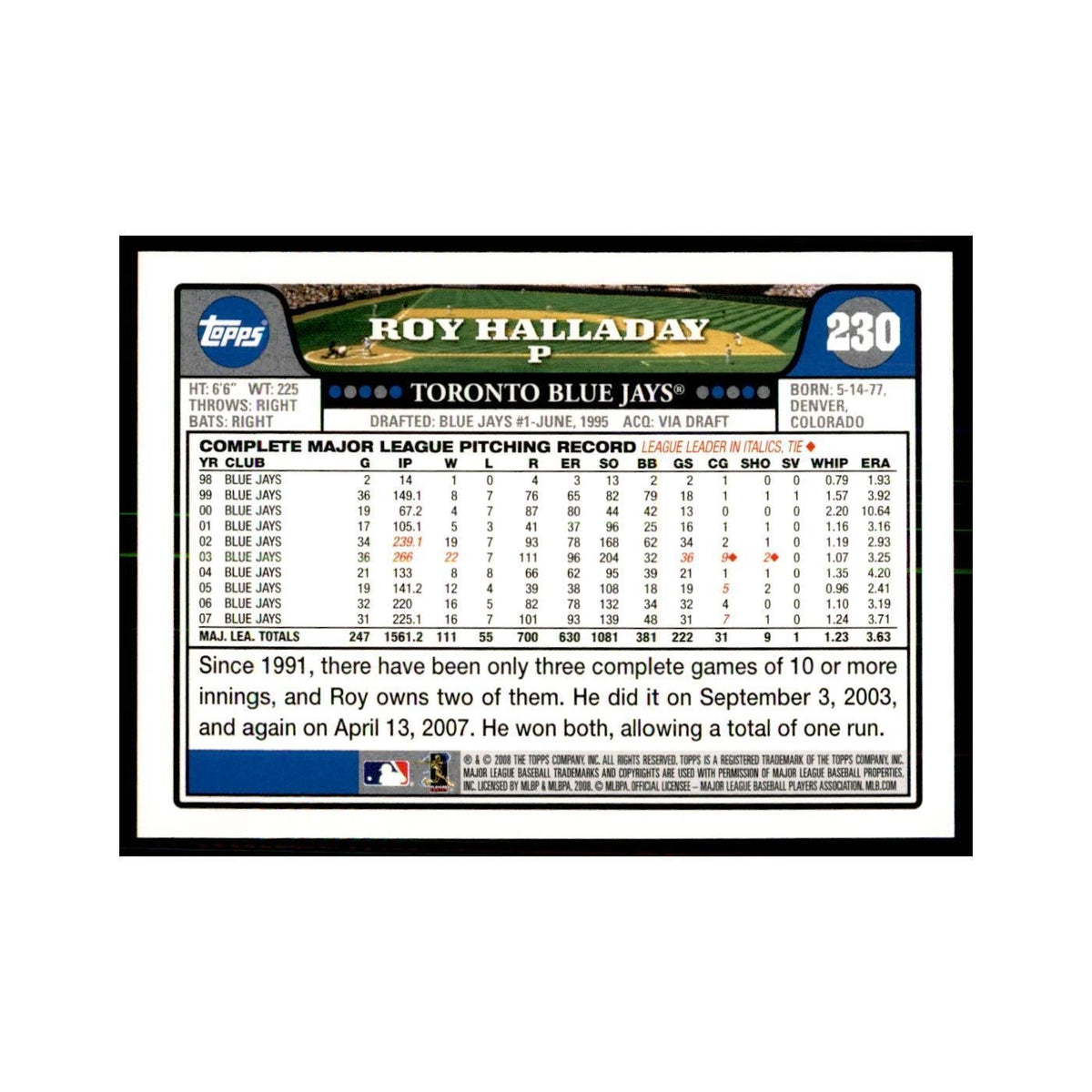 Rich Thompson 2008 Topps #230 Baseball Cards Baseball Card NM