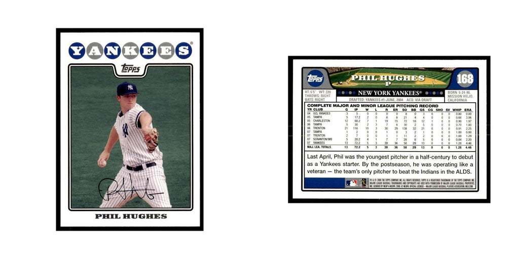 Phil Hughes 2008 Topps #168 Baseball Cards Baseball Card NM
