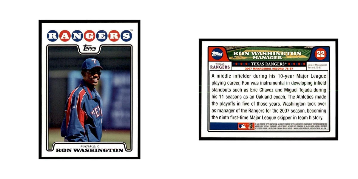 Ron Washington 2008 Topps #22 Baseball Cards Baseball Card NM