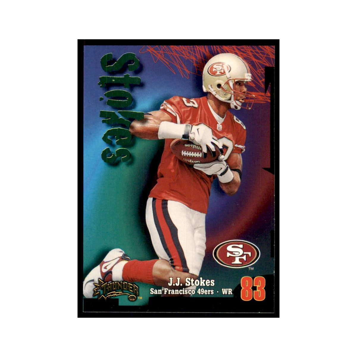 J.J. Stokes 1998 SkyBox Thunder #124 Football Cards Football Card NM