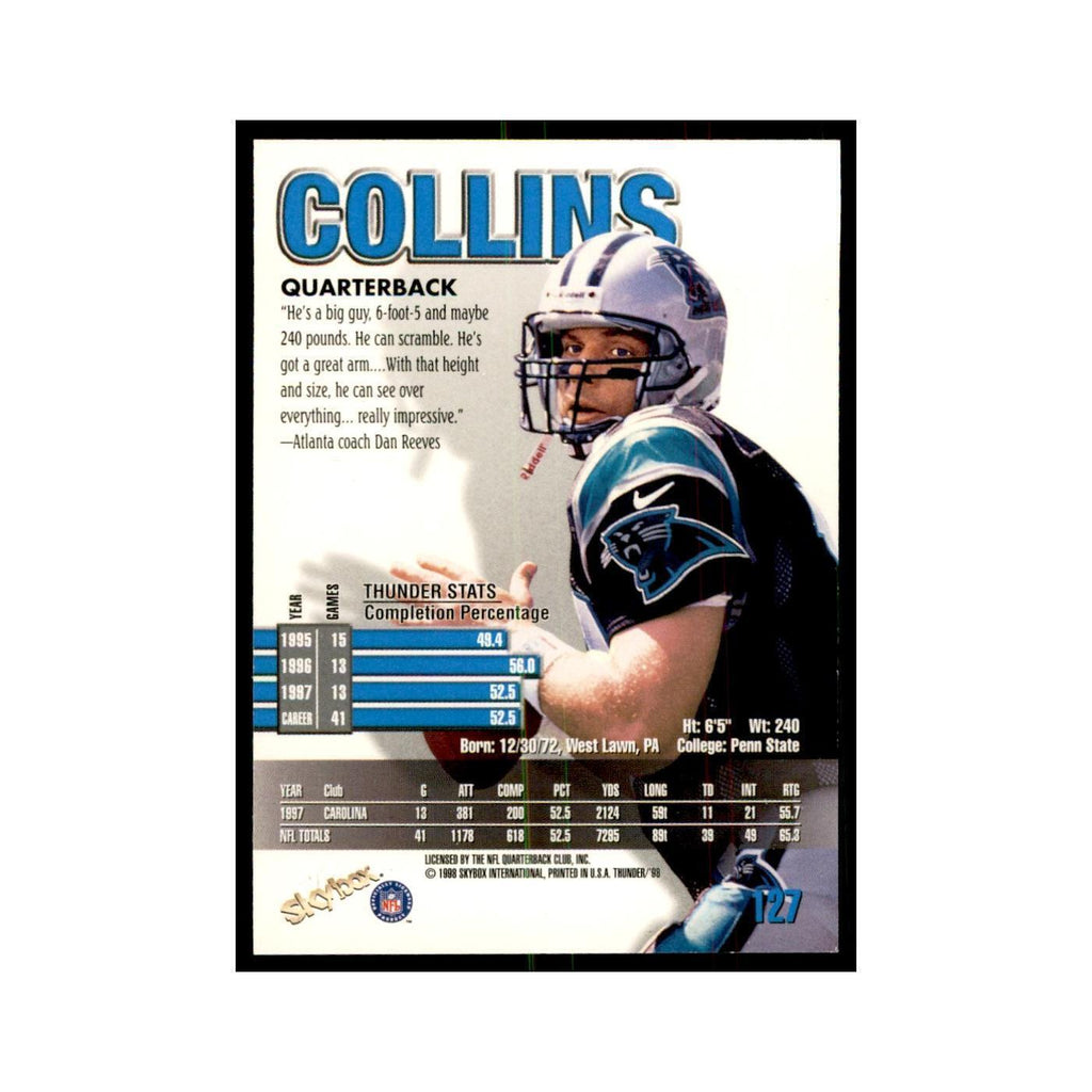 Kerry Collins 1998 SkyBox Thunder #127 Football Cards Football Card NM