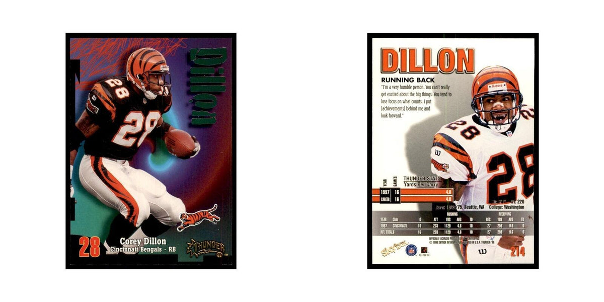 Corey Dillon 1998 SkyBox Thunder #214 Football Cards Football Card NM