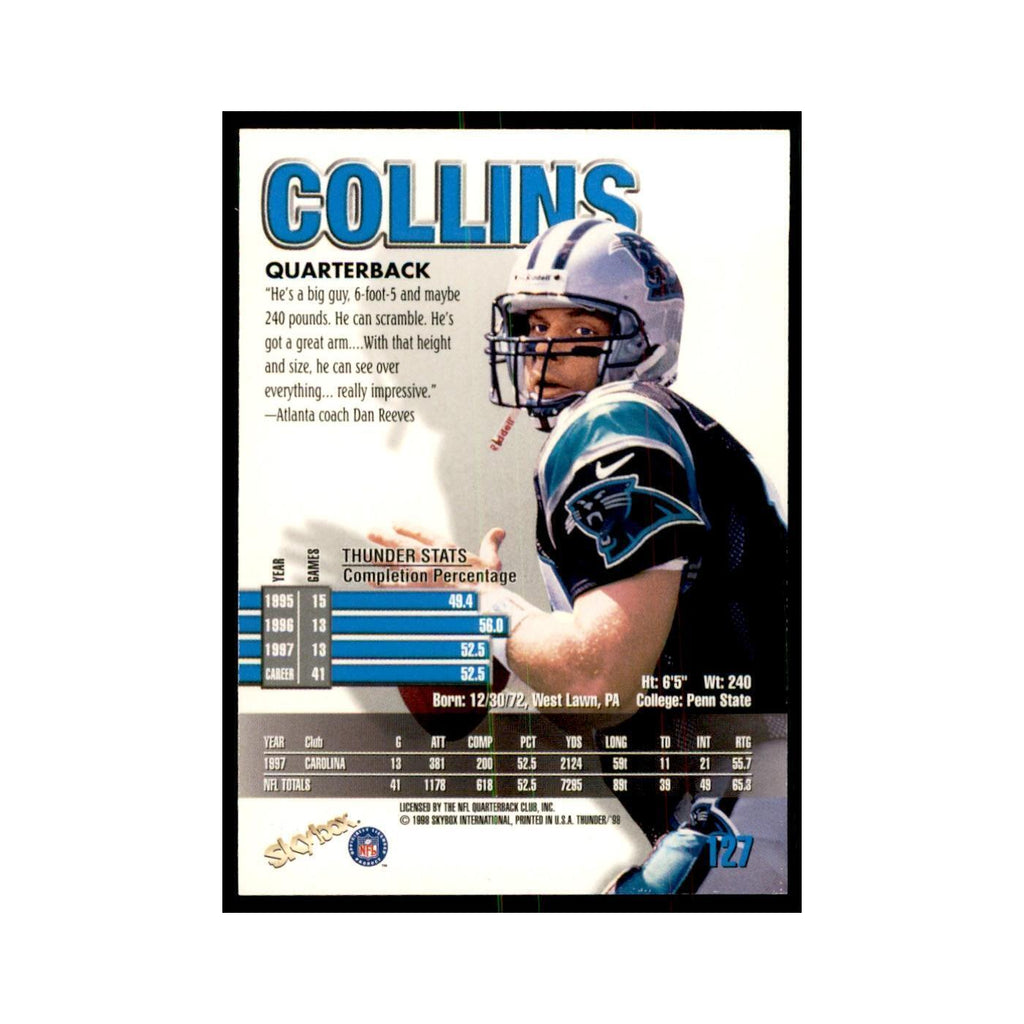 Kerry Collins 1998 SkyBox Thunder #127 Football Cards Football Card NM