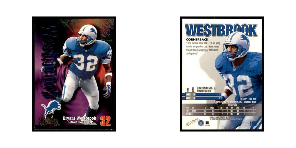 Bryant Westbrook 1998 SkyBox Thunder #105 Football Cards Football Card NM