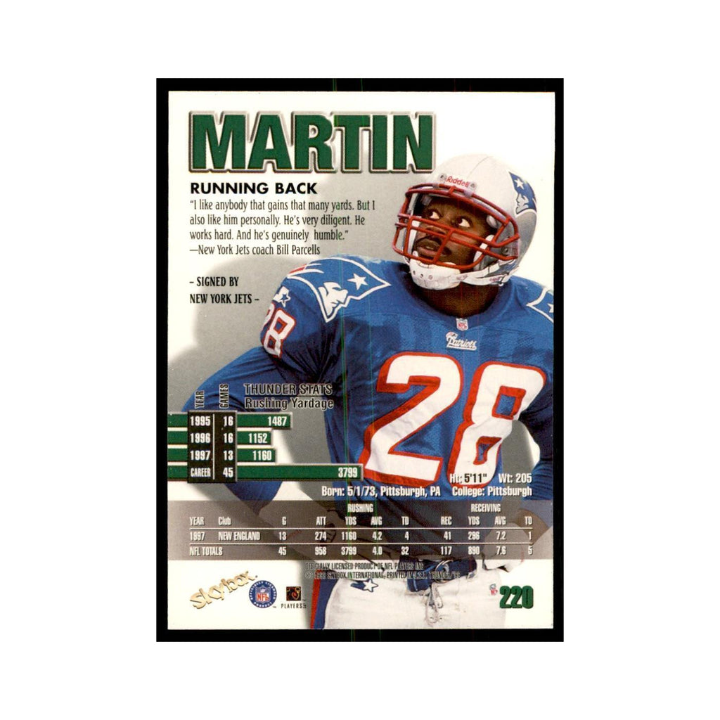 Curtis Martin 1998 SkyBox Thunder #220 Football Cards Football Card NM