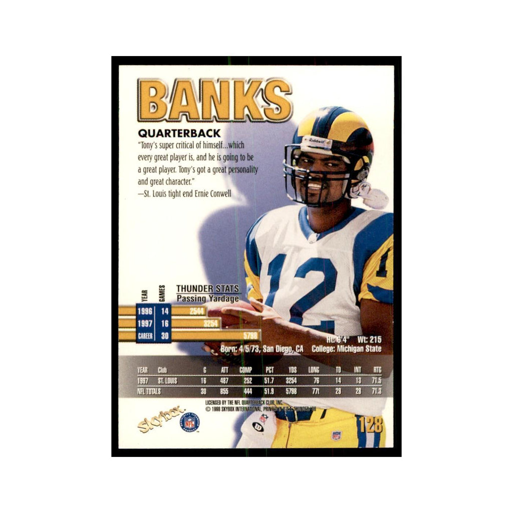 Tony Banks 1998 SkyBox Thunder #128 Football Cards Football Card NM