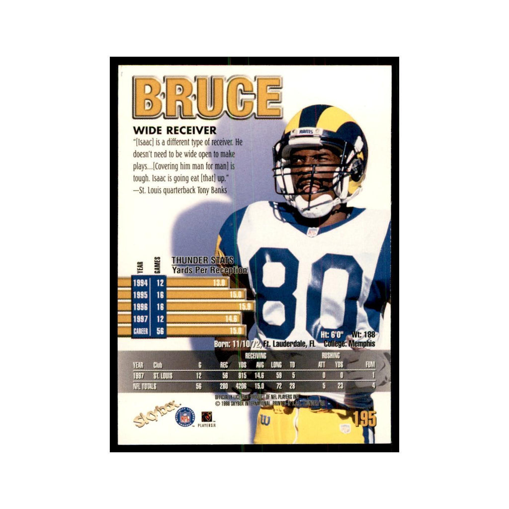 Isaac Bruce 1998 SkyBox Thunder #195 Football Cards Football Card NM