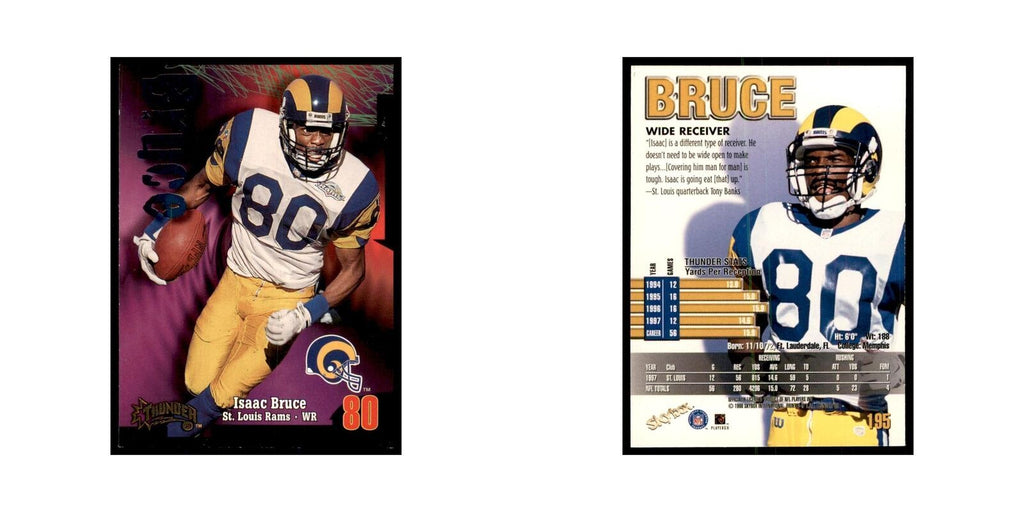 Isaac Bruce 1998 SkyBox Thunder #195 Football Cards Football Card NM