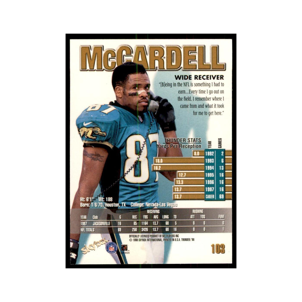 Keenan McCardell 1998 SkyBox Thunder #103 Football Cards Football Card NM