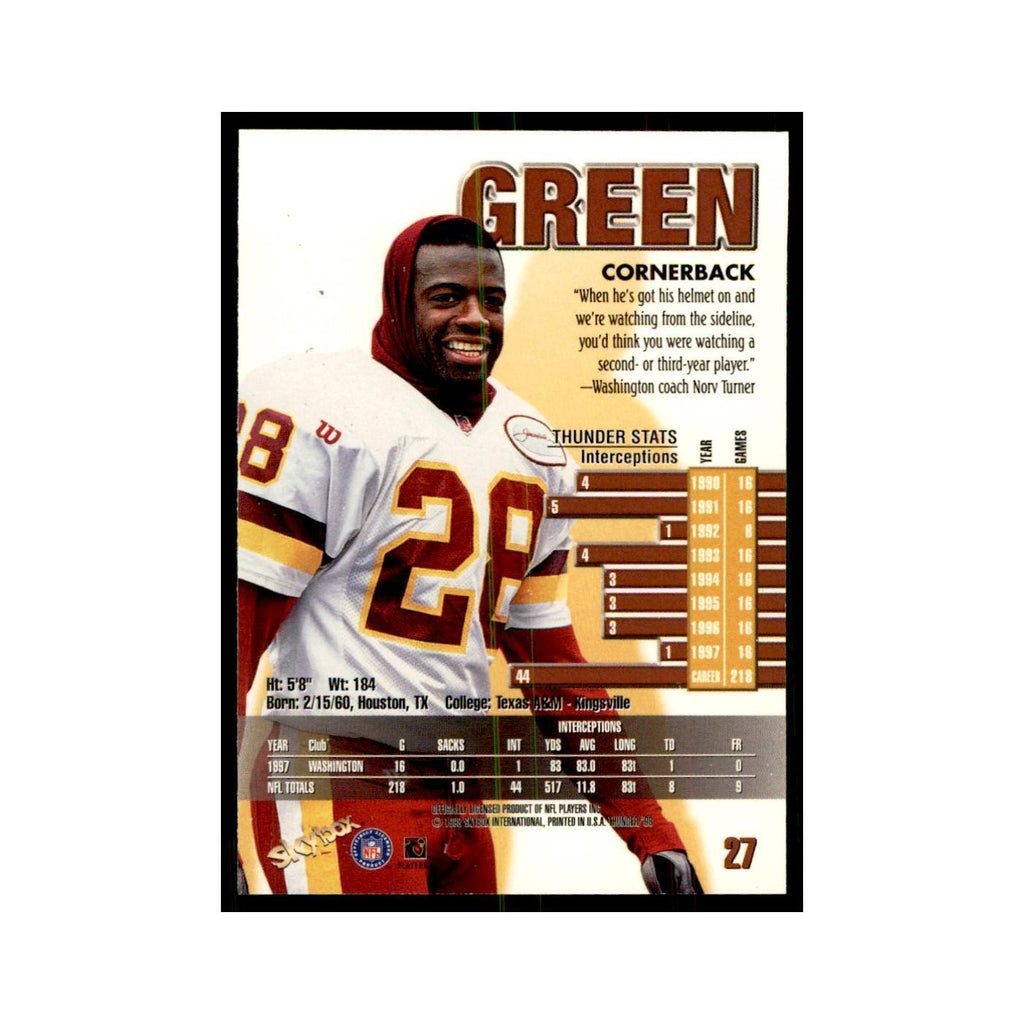 Darrell Green 1998 SkyBox Thunder #27 Football Cards Football Card NM