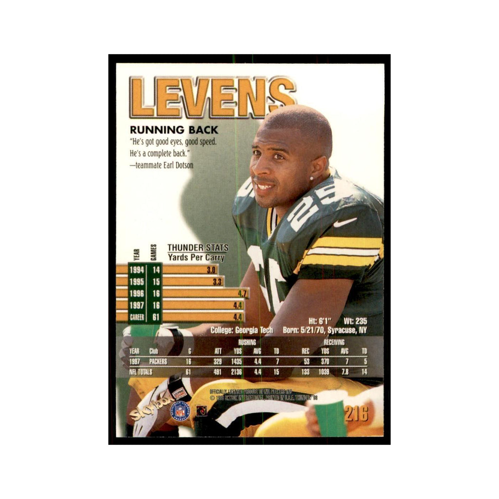Dorsey Levens 1998 SkyBox Thunder #216 Football Cards Football Card NM