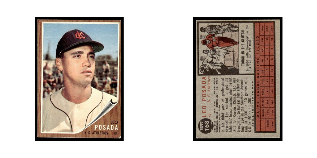 Leo Posada 1962 Topps #168 Kansas City Athletics Baseball Card VG