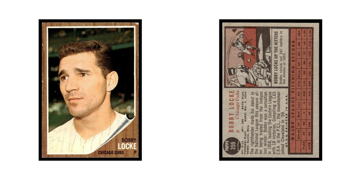 Bobby Locke 1962 Topps #359 Chicago Cubs Baseball Card VG