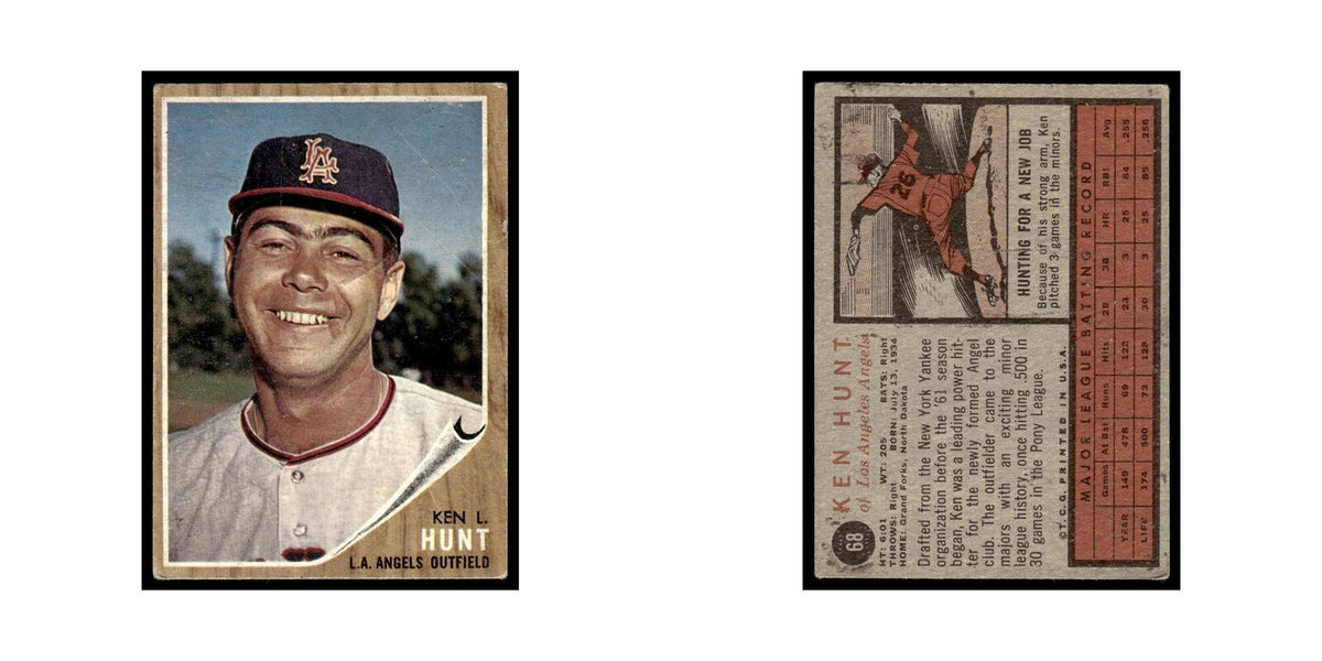 Ken L. Hunt 1962 Topps #68 Los Angeles Angels Baseball Card VG