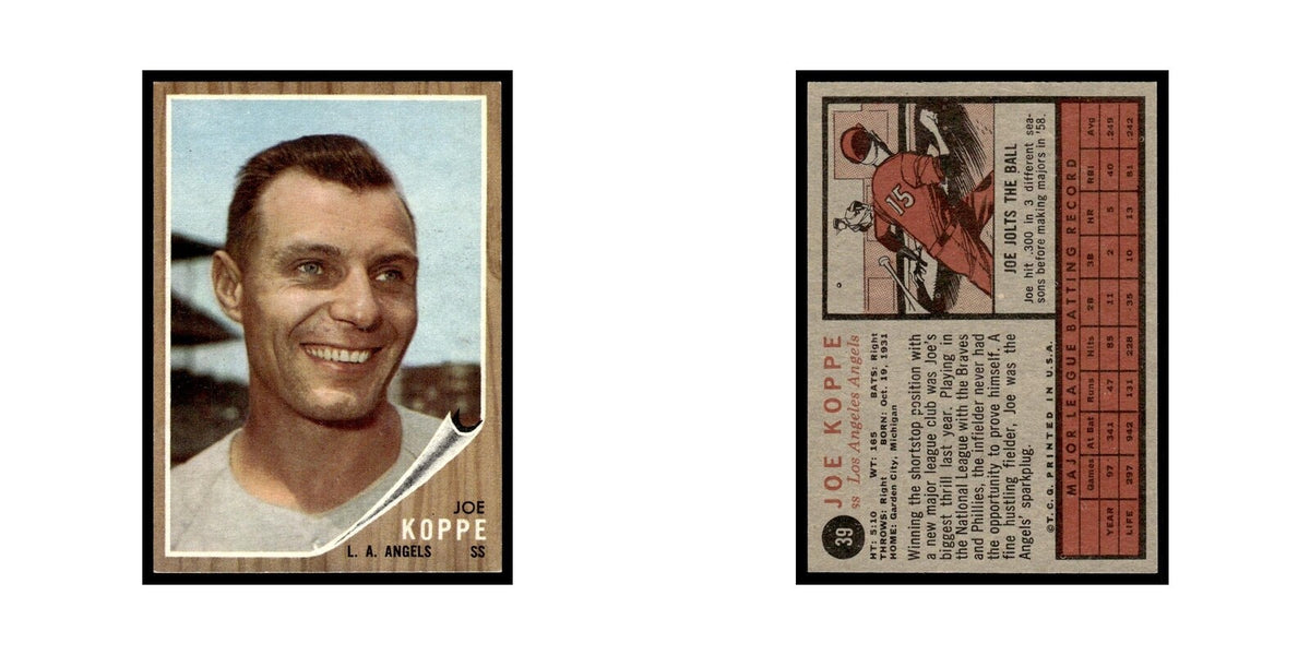 Joe Koppe 1962 Topps #39 Los Angeles Angels Baseball Card VG