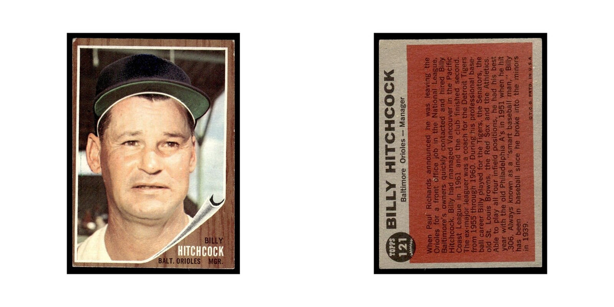 Billy Hitchcock 1962 Topps #121 Baltimore Orioles Baseball Card VG