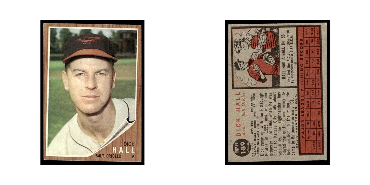 Dick Hall 1962 Topps #189 Baltimore Orioles Baseball Card VG