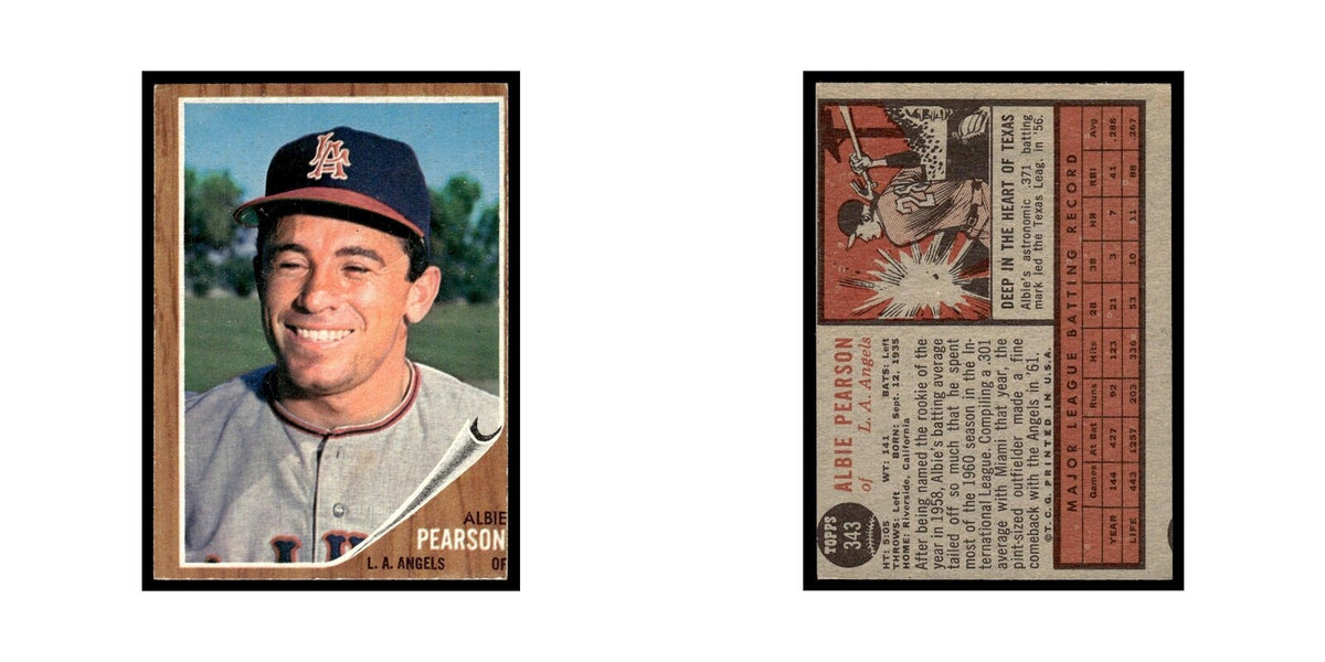 Albie Pearson 1962 Topps #343 Los Angeles Angels Baseball Card VG