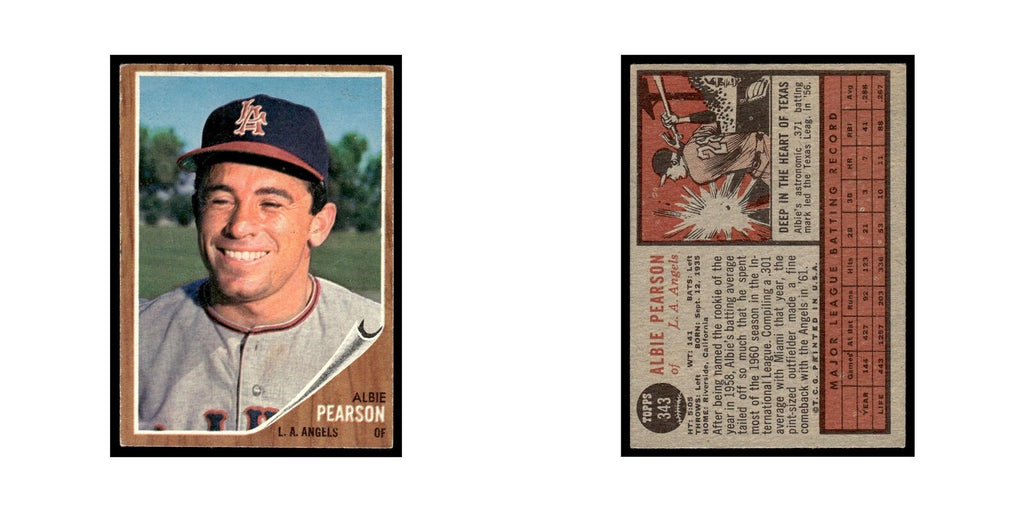 Albie Pearson 1962 Topps #343 Los Angeles Angels Baseball Card VG