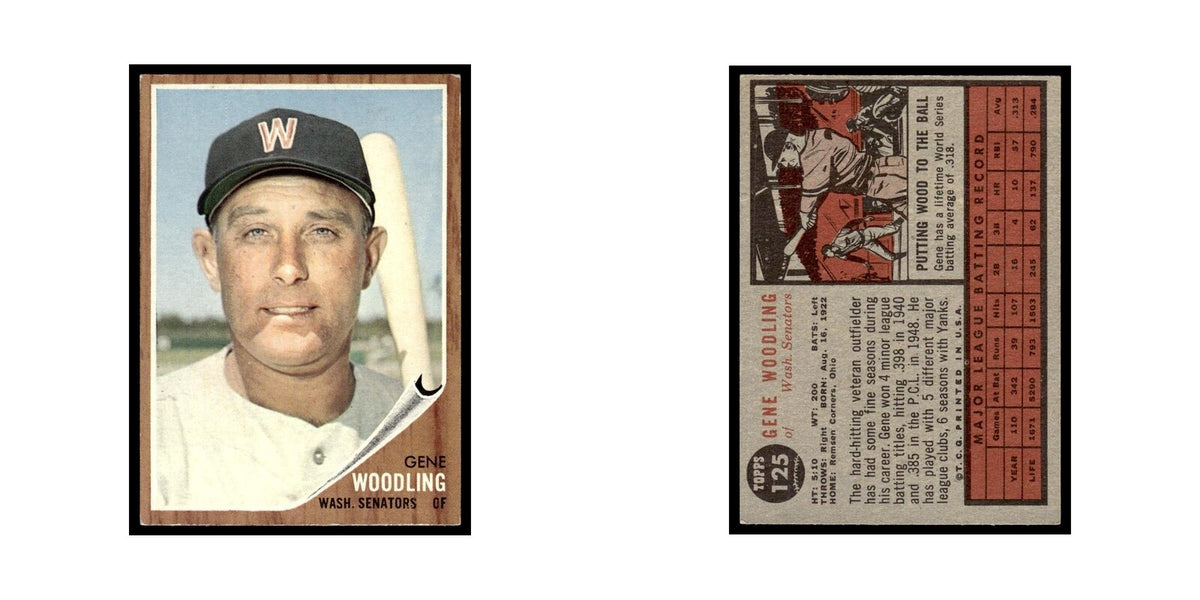 Gene Woodling 1962 Topps #125 Washington Senators Baseball Card VG