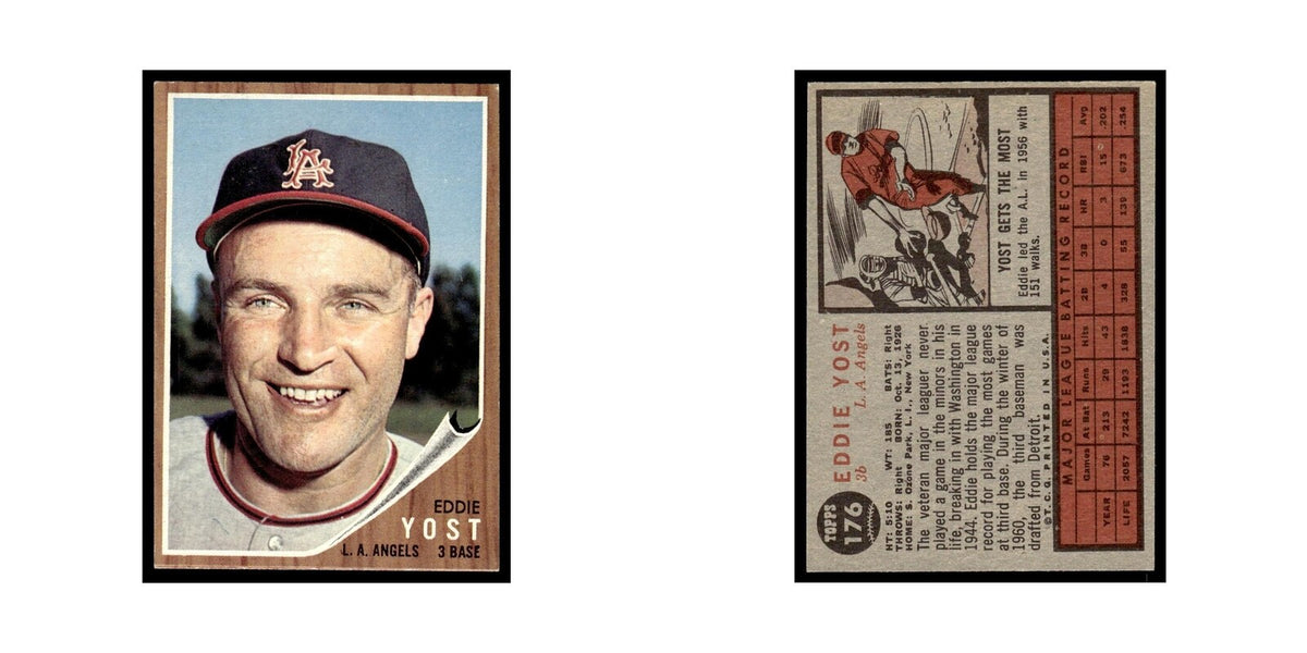 Eddie Yost 1962 Topps #176 Los Angeles Angels Baseball Card VG