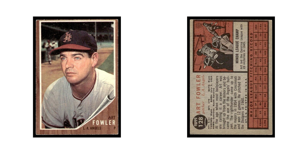 Art Fowler 1962 Topps #128 Los Angeles Angels Baseball Card VG