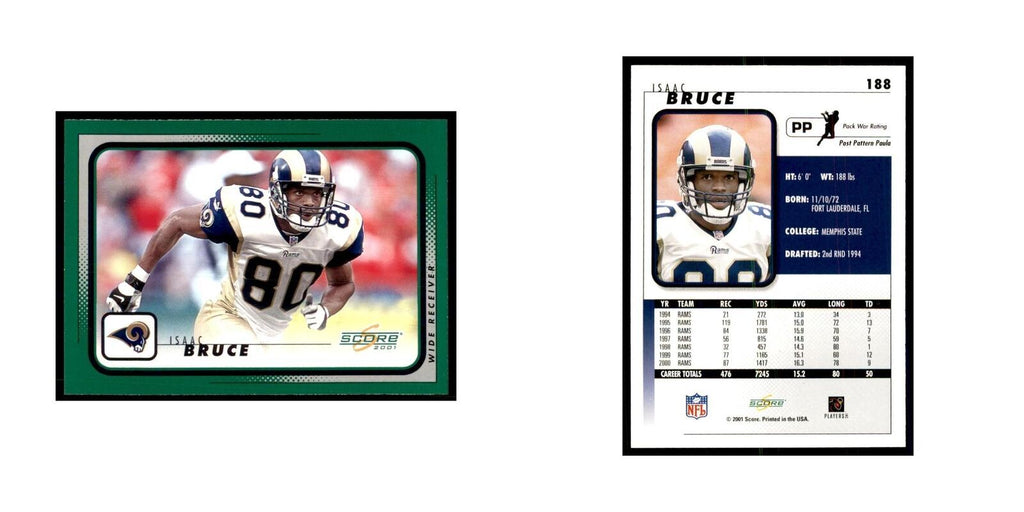 Isaac Bruce 2001 Score #188 Football Cards Football Card NM