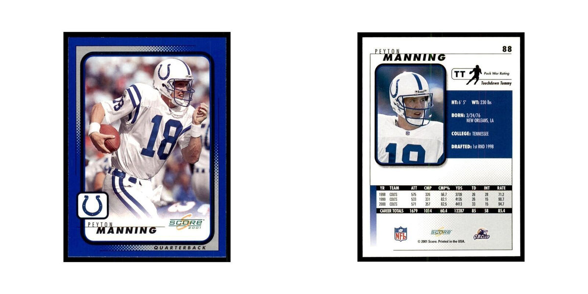 Peyton Manning 2001 Score #88 Football Cards Football Card NM