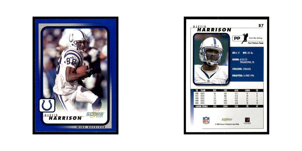 Marvin Harrison 2001 Score #87 Football Cards Football Card NM