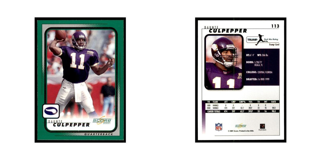 Daunte Culpepper 2001 Score #113 Football Cards Football Card NM