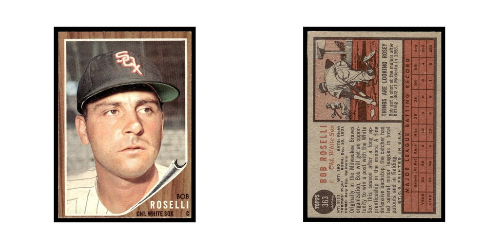 Bob Roselli 1962 Topps #363 Chicago White Sox Baseball Card VG