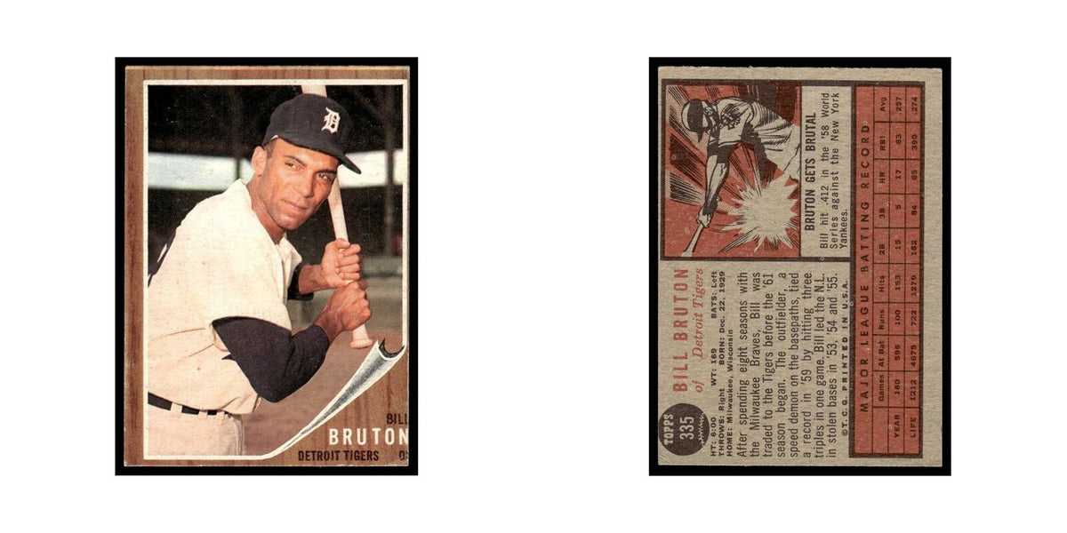 Bill Bruton 1962 Topps #335 Detroit Tigers Baseball Card VG