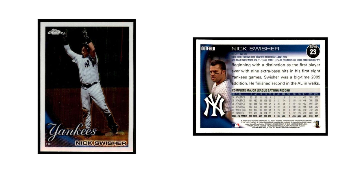 Nick Swisher 2010 Topps Chrome #23 Baseball Cards Baseball Card NM