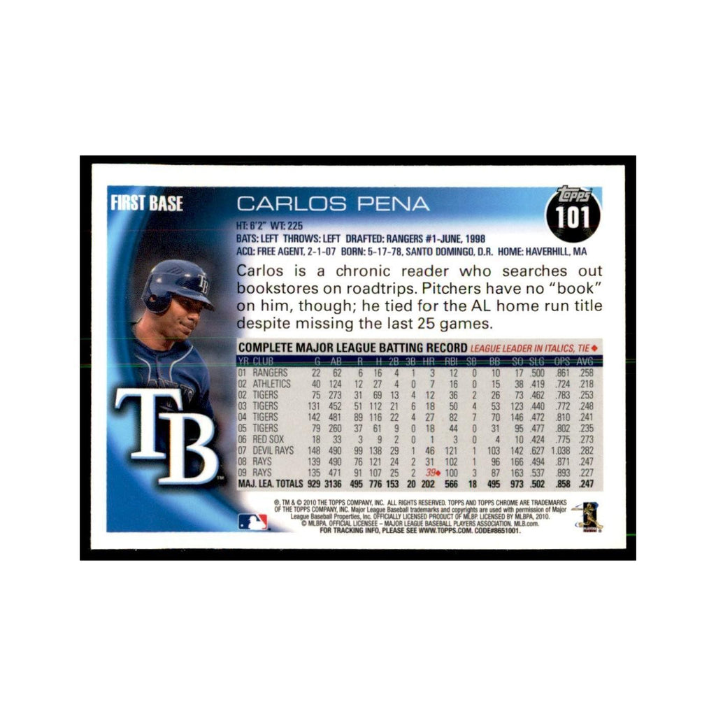 Carlos Pena 2010 Topps Chrome #101 Baseball Cards Baseball Card NM
